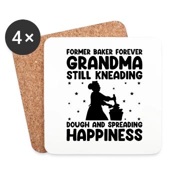 Bakery Retired Grandma Pensioner Pension Baker Pas - Coasters (set of 4) - white - Front