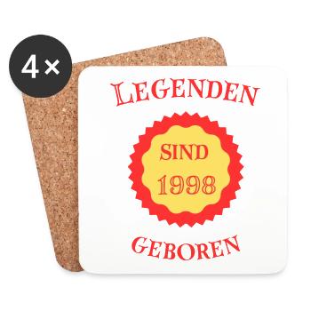 Legenden sind 1998 geboren - Untersetzer (4er-Set) - Weiß - Vorne