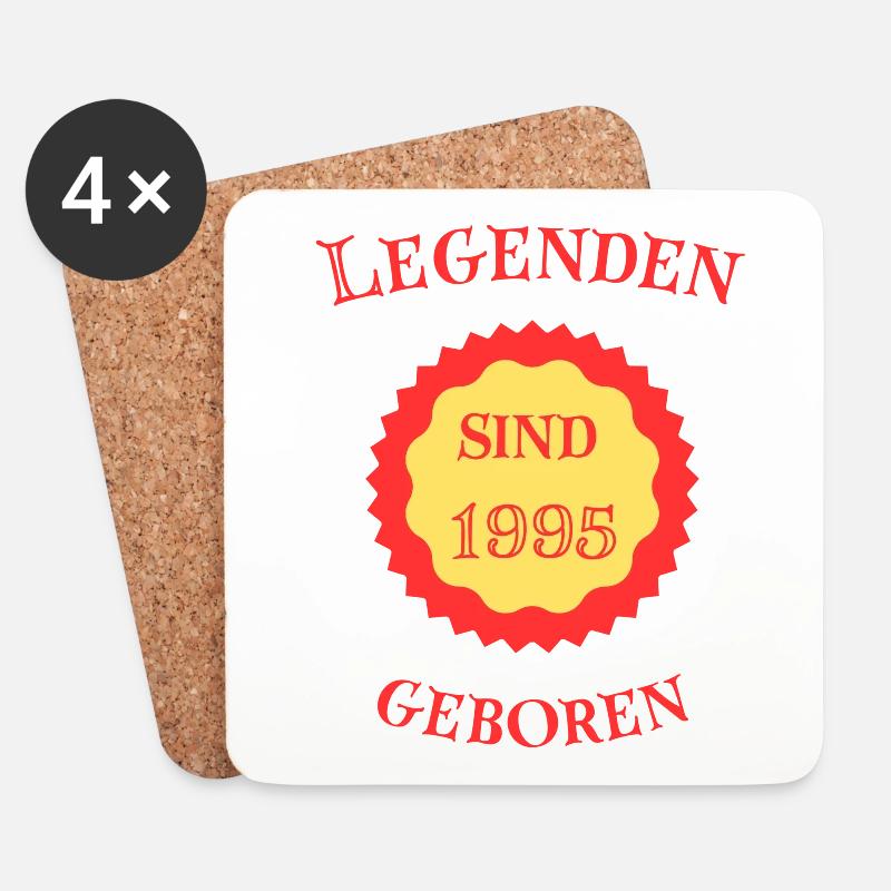 Legenden sind 1995 geboren - Untersetzer (4er-Set) - Weiß