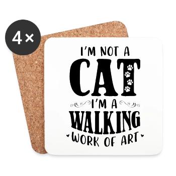 Chat persan Chat Amoureux Propriétaire de chat Persan Longhair C - Dessous de verre (lot de 4) - blanc - Devant