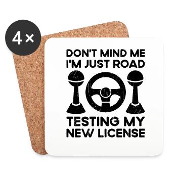 Driving License Passed New Driver Permit Driving S - Coasters (set of 4) - white - Front