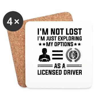 Driving License Passed New Driver Permit Driving S - Coasters (set of 4) - white - Front