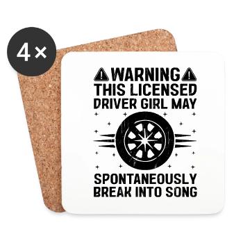Driving License Passed New Driver Permit Driving S - Coasters (set of 4) - white - Front