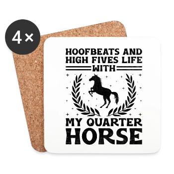 American Quarter Horse Equestrian Horse Lover Hors - Dessous de verre (lot de 4) - blanc - Devant