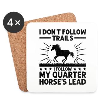 American Quarter Horse Equestrian Horse Lover Hors - Dessous de verre (lot de 4) - blanc - Devant