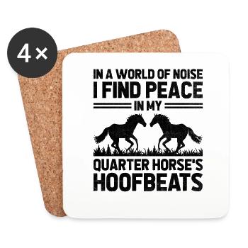 American Quarter Horse Equestrian Horse Lover Hors - Dessous de verre (lot de 4) - blanc - Devant