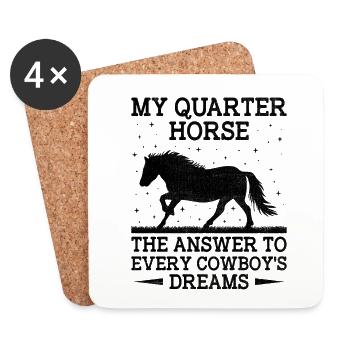 American Quarter Horse Equestrian Horse Lover Hors - Dessous de verre (lot de 4) - blanc - Devant