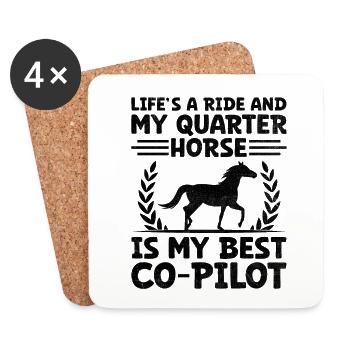 American Quarter Horse Equestrian Horse Lover Hors - Dessous de verre (lot de 4) - blanc - Devant