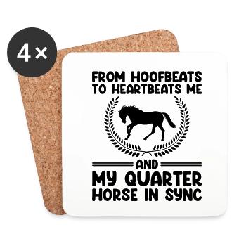 American Quarter Horse Equestrian Horse Lover Hors - Coasters (set of 4) - white - Front