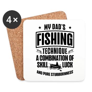 Pêche Papa Papa Pêcheur Childern Drôle Poisson Alors - Dessous de verre (lot de 4) - blanc - Devant