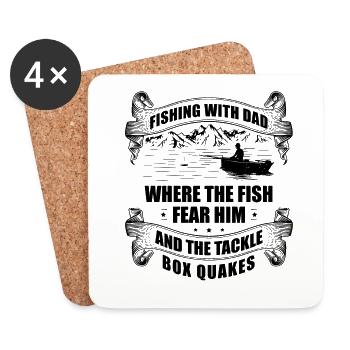 Pêche Papa Papa Pêcheur Childern Drôle Poisson Alors - Dessous de verre (lot de 4) - blanc - Devant