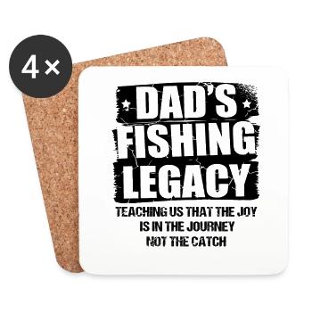 Pêche Papa Papa Pêcheur Childern Drôle Poisson Alors - Dessous de verre (lot de 4) - blanc - Devant