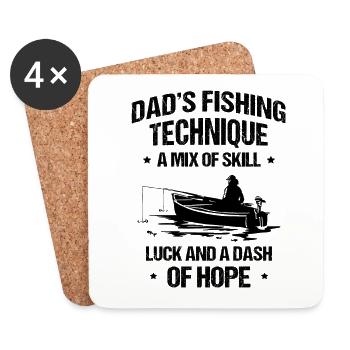 Pêche Papa Papa Pêcheur Childern Drôle Poisson Alors - Dessous de verre (lot de 4) - blanc - Devant