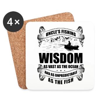 Pêche Oncle Pêcheur Oncles Drôle Poisson Parfait - Dessous de verre (lot de 4) - blanc - Devant