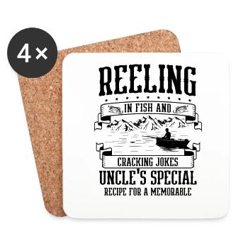 Pêche Oncle Pêcheur Oncles Drôle Poisson Parfait - Dessous de verre (lot de 4) - blanc - Devant