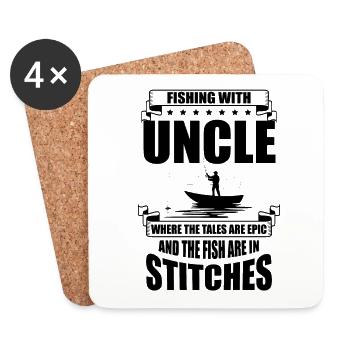 Pêche Oncle Pêcheur Oncles Drôle Poisson Parfait - Dessous de verre (lot de 4) - blanc - Devant