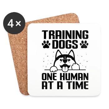 Dresseur de chiens Formation de chiens Chiens Soins pour animaux de compagnie Pr - Dessous de verre (lot de 4) - blanc - Devant