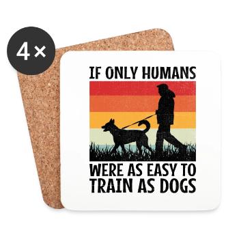Dresseur de chiens Formation de chiens Chiens Soins pour animaux de compagnie Pr - Dessous de verre (lot de 4) - blanc - Devant