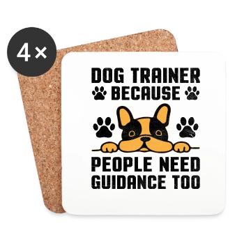 Dresseur de chiens Formation de chiens Chiens Soins pour animaux de compagnie Pr - Dessous de verre (lot de 4) - blanc - Devant