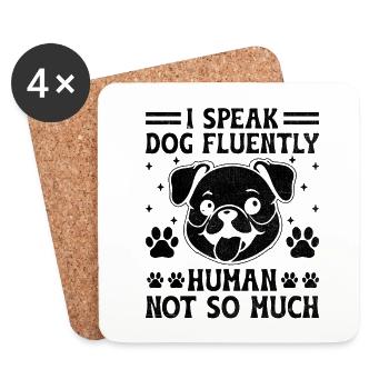 Dresseur de chiens Dressage de chiens Dressage de chiens Soins aux animaux de compagnie Pr - Dessous de verre (lot de 4) - blanc - Devant