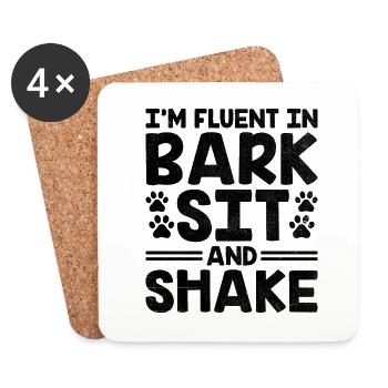 Dresseur de chiens Dressage de chiens Dressage de chiens Soins aux animaux de compagnie Pr - Dessous de verre (lot de 4) - blanc - Devant