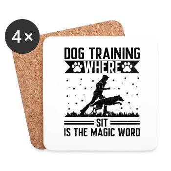 Hundetrainer Hundetraining Ausbildung Hunde Haustierpflege Pr - Untersetzer (4er-Set) - Weiß - Vorne