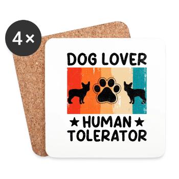 Dresseur de chiens Dressage de chiens Dressage de chiens Soins aux animaux de compagnie Pr - Dessous de verre (lot de 4) - blanc - Devant