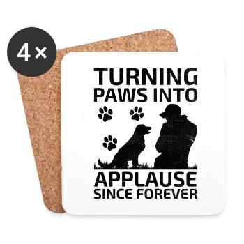 Dresseur de chiens Dressage de chiens Dressage de chiens Soins aux animaux de compagnie Pr - Dessous de verre (lot de 4) - blanc - Devant