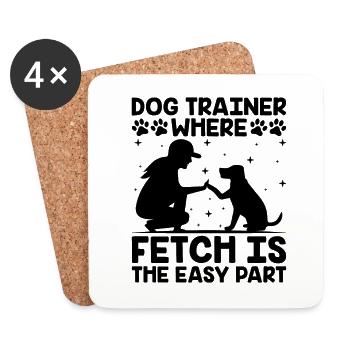 Dresseur de chiens Dressage de chiens Dressage de chiens Soins aux animaux de compagnie Pr - Dessous de verre (lot de 4) - blanc - Devant