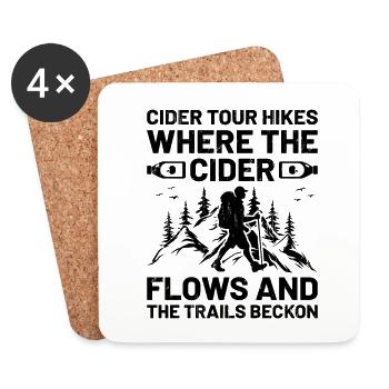 Hiking Hiker Nature Trekking Outdoor Mountaineerin - Coasters (set of 4) - white - Front