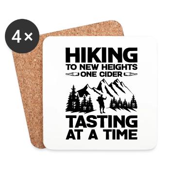 Hiking Hiker Nature Trekking Outdoor Mountaineerin - Coasters (set of 4) - white - Front
