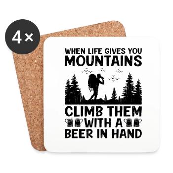 Randonnée Randonnée en plein air Alpinisme Trekking Natur - Dessous de verre (lot de 4) - blanc - Devant