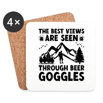 Randonnée Randonnée en plein air Alpinisme Trekking Natur - Dessous de verre (lot de 4) - blanc - Devant