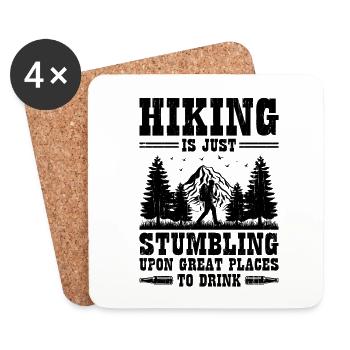 Randonnée Randonnée en plein air Alpinisme Trekking Natur - Dessous de verre (lot de 4) - blanc - Devant