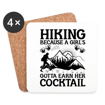 Randonnée Randonnée en plein air Alpinisme Trekking Natur - Dessous de verre (lot de 4) - blanc - Devant