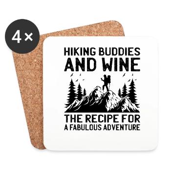 Randonnée Randonnée en plein air Alpinisme Trekking Natur - Dessous de verre (lot de 4) - blanc - Devant