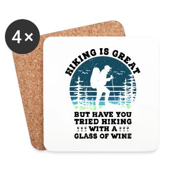 Randonnée Nature Trekking Alpinisme Randonneur Outdoo - Dessous de verre (lot de 4) - blanc - Devant