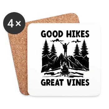 Hiking Nature Mountaineering Trekking Outdoor Hike - Coasters (set of 4) - white - Front