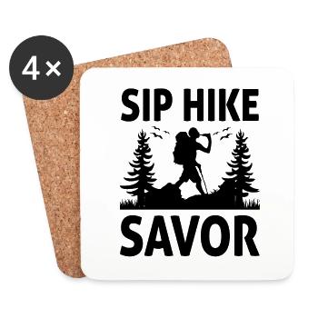 Hiking Nature Mountaineering Trekking Outdoor Hike - Coasters (set of 4) - white - Front