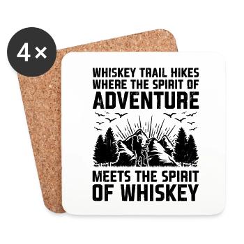 Hiking Nature Mountaineering Trekking Outdoor Hike - Coasters (set of 4) - white - Front