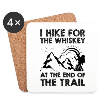 Hiking Nature Mountaineering Trekking Outdoor Hike - Coasters (set of 4) - white - Front