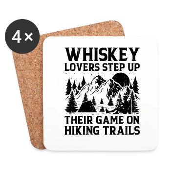 Hiking Nature Mountaineering Trekking Outdoor Hike - Coasters (set of 4) - white - Front