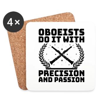 Oboist Oboe Basoonist Marching Band Instrumen - Untersetzer (4er-Set) - Weiß - Vorne