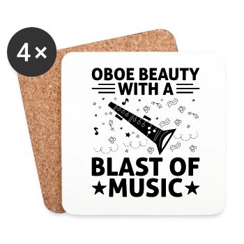 Oboe Player Oboe Basoonist Marching Band Instrumen - Coasters (set of 4) - white - Front