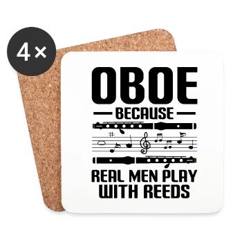Oboist Oboe Basoonist Marching Band Instrumen - Untersetzer (4er-Set) - Weiß - Vorne