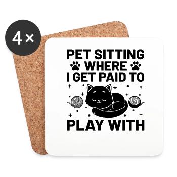 Pet Sitter Pet Sitting Dog and Cat Sitters Dog Wal - Coasters (set of 4) - white - Front