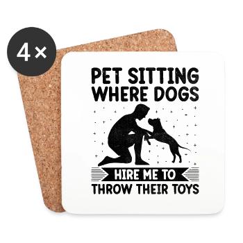 Pet Sitter Pet Sitting Dog and Cat Sitters Dog Wal - Coasters (set of 4) - white - Front