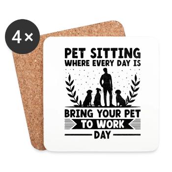 Pet Sitter Pet Sitting Dog and Cat Sitters Dog Wal - Coasters (set of 4) - white - Front