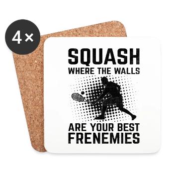 Squash Player Squash Tennis Player Raquetball Spor - Coasters (set of 4) - white - Front