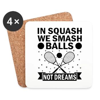 Squash Player Squash Tennis Player Raquetball Spor - Coasters (set of 4) - white - Front